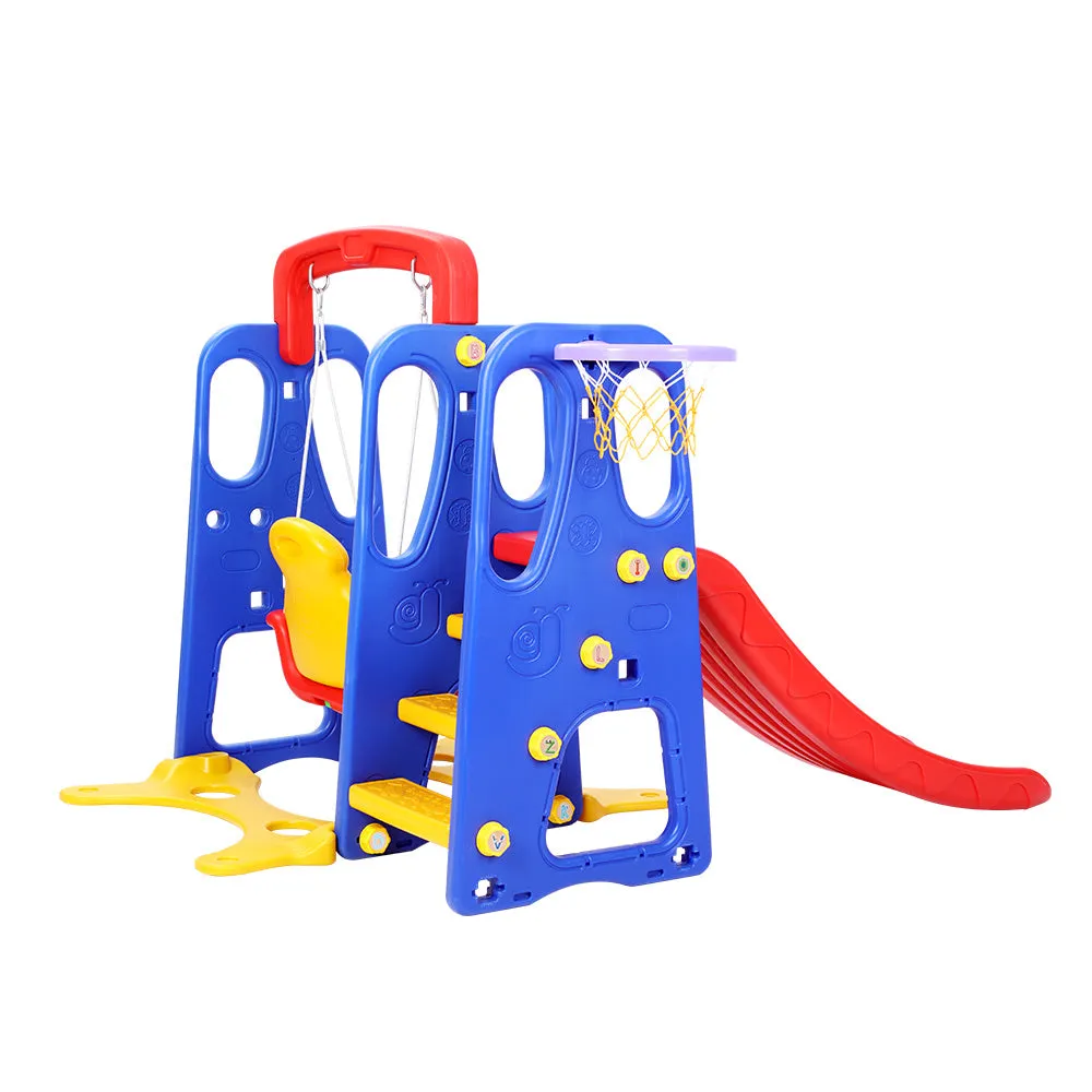 3-in-1 Kids Slide, Swing & Hoop Set 120cm | Keezi