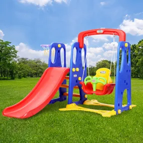 3-in-1 Kids Slide, Swing & Hoop Set 120cm | Keezi