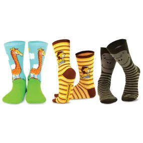 3 Pair Jungle Fun Crew Socks