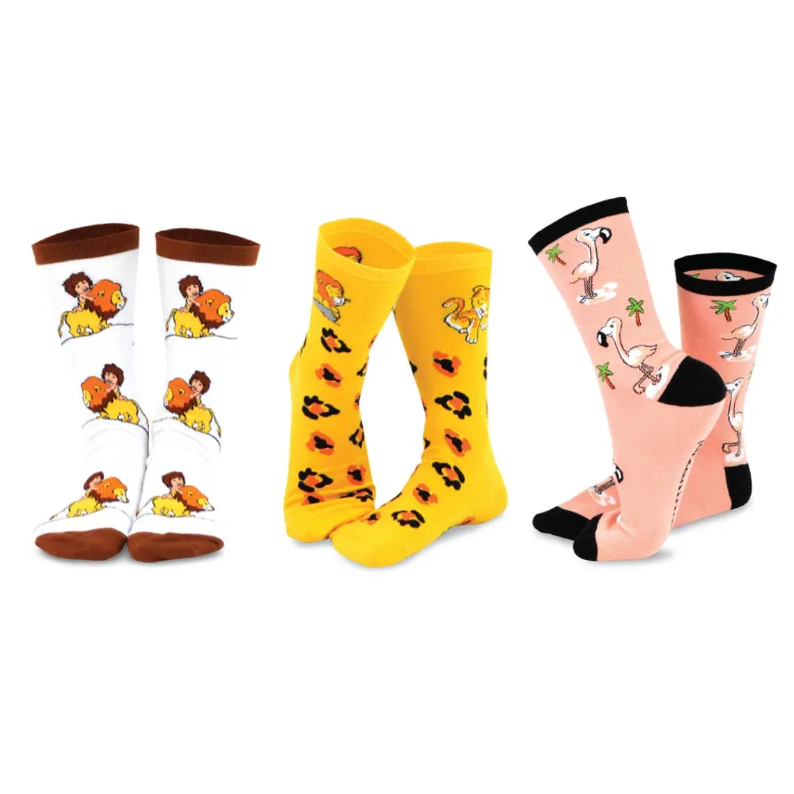 3 Pair Jungle Fun Crew Socks