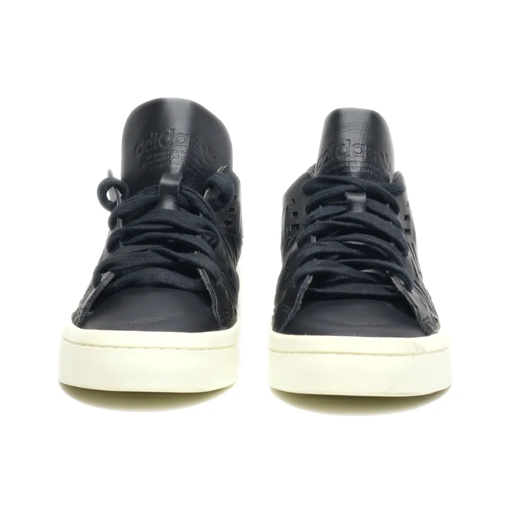 Adidas Courtvantage Cutout Sneakers Leather Black Colour For Kids