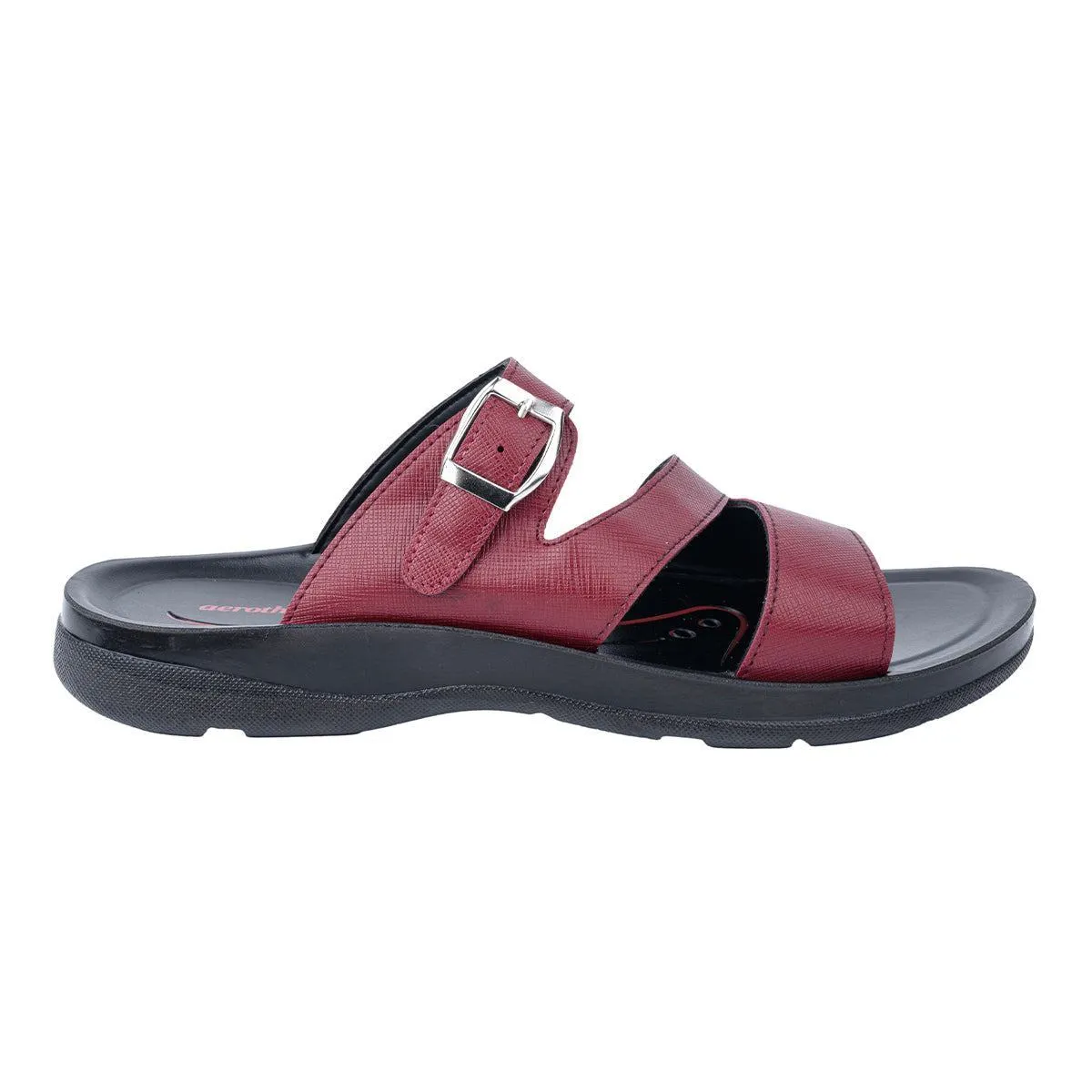 Aerothotic Medical Casual Sandals Leather Red Colour For Men