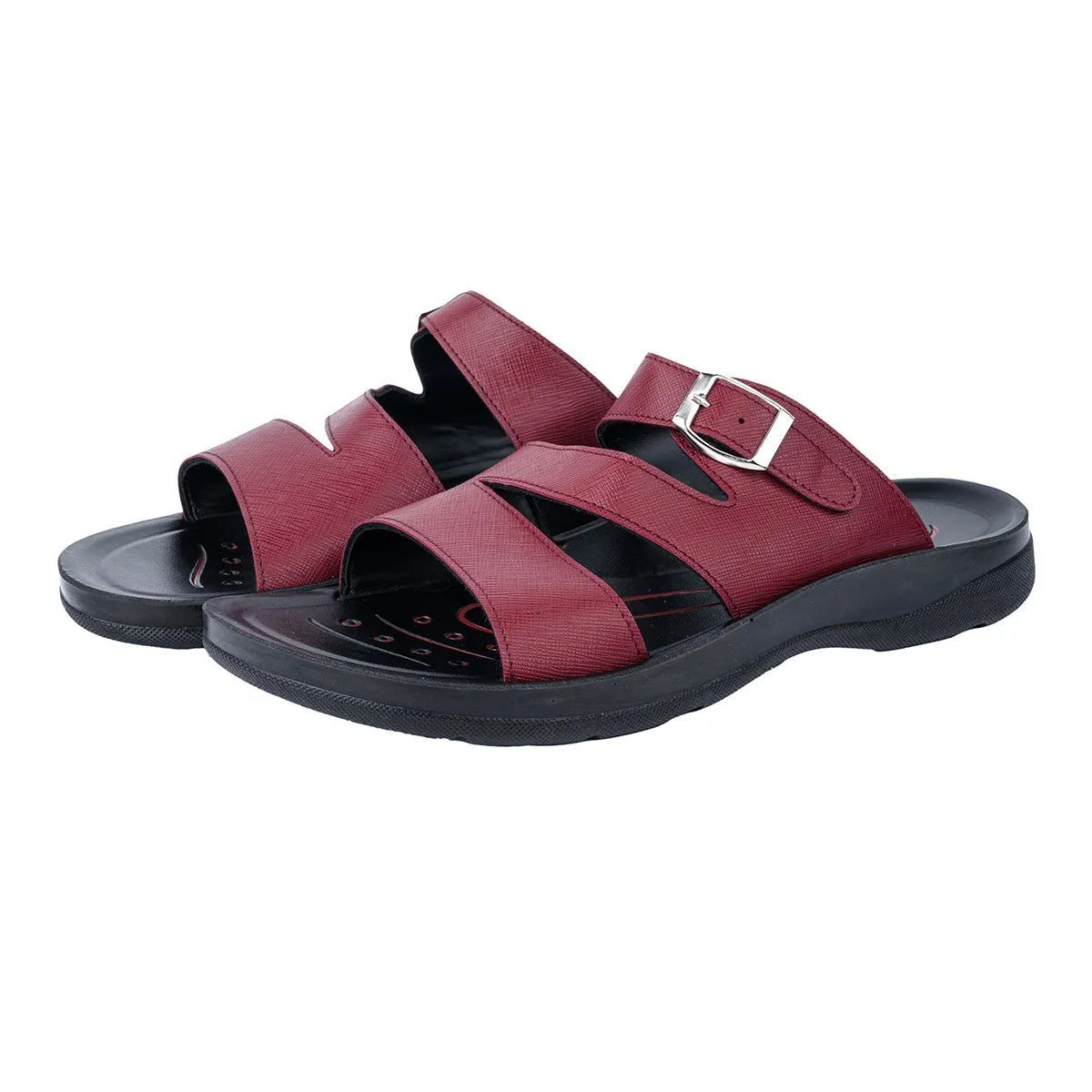 Aerothotic Medical Casual Sandals Leather Red Colour For Men