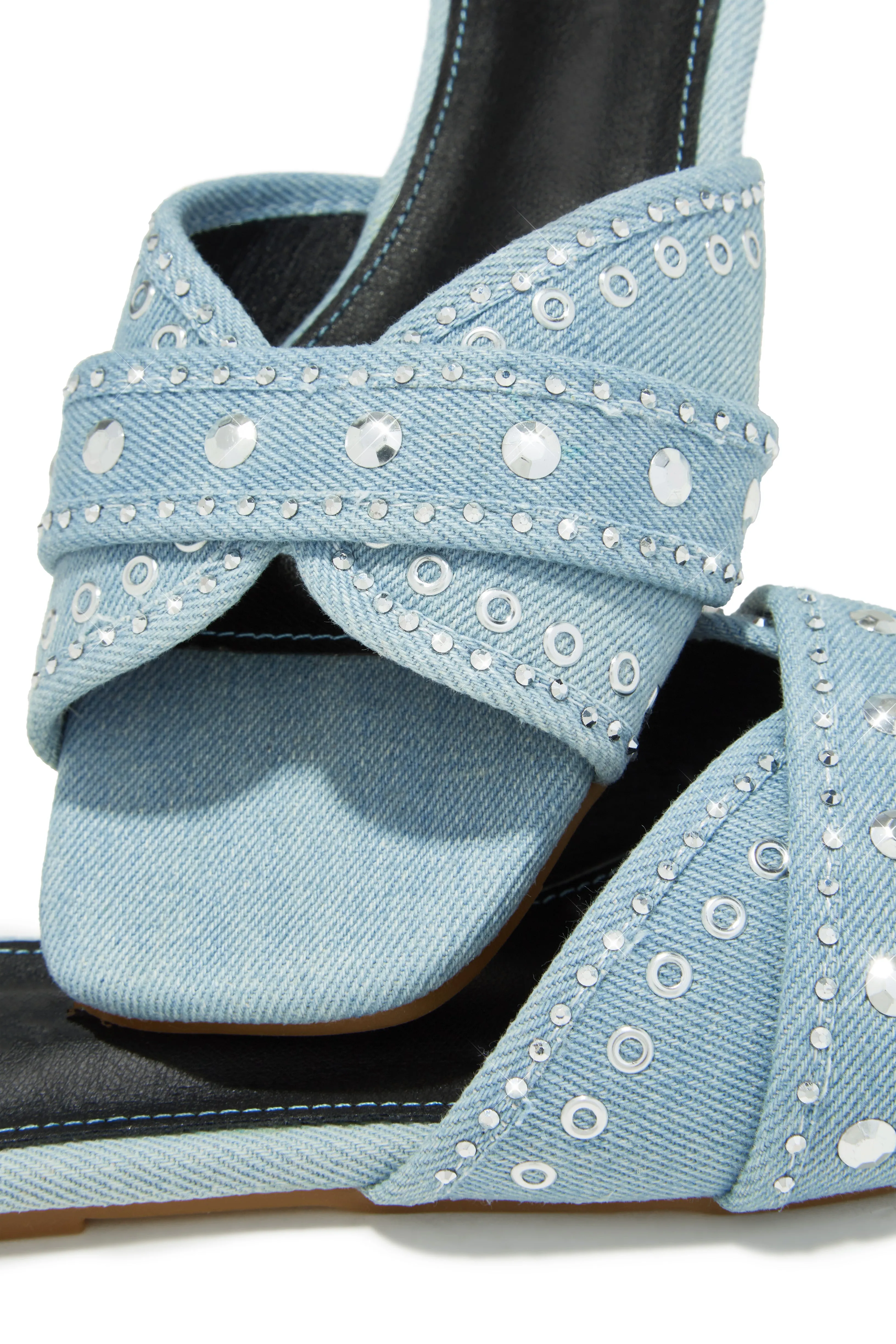 Aya Slip On Sandals - Light Denim