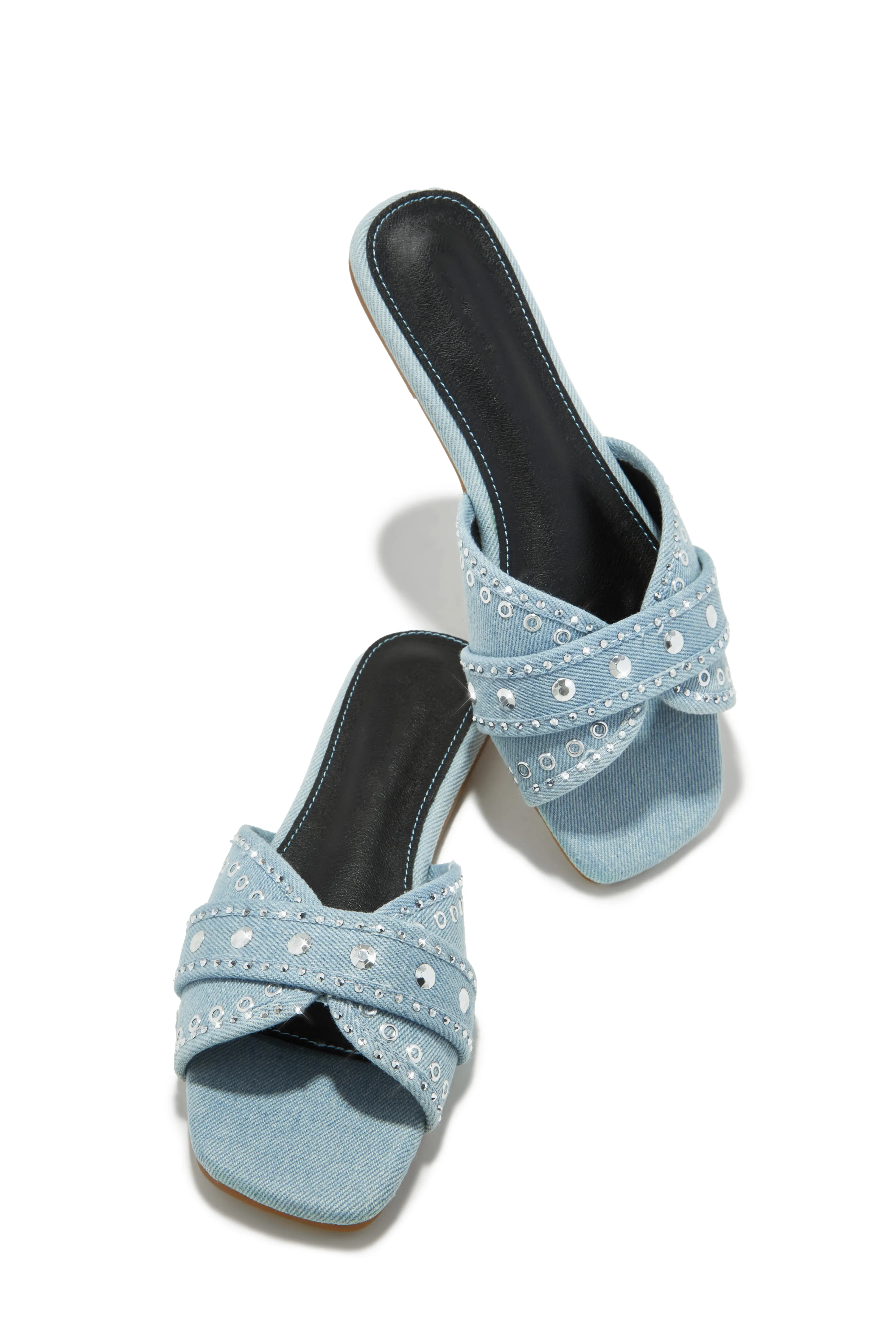 Aya Slip On Sandals - Light Denim