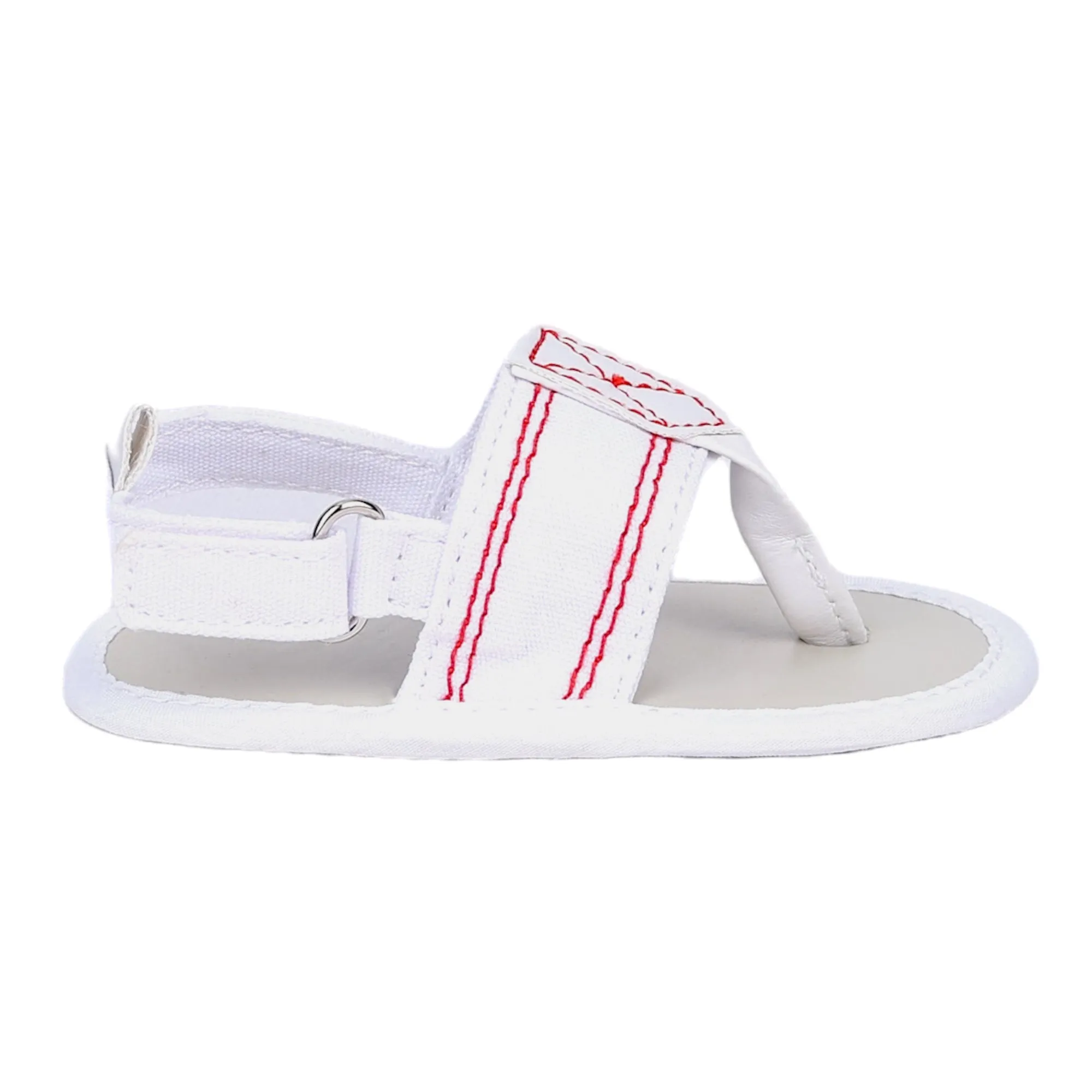 Baby Moo Classic Hook-Loop Anti-Skid Open Toe Sandals - White