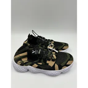 Big Kid Size 4, Camo Design Slip-on Sneakers with Elastic Synch Laces