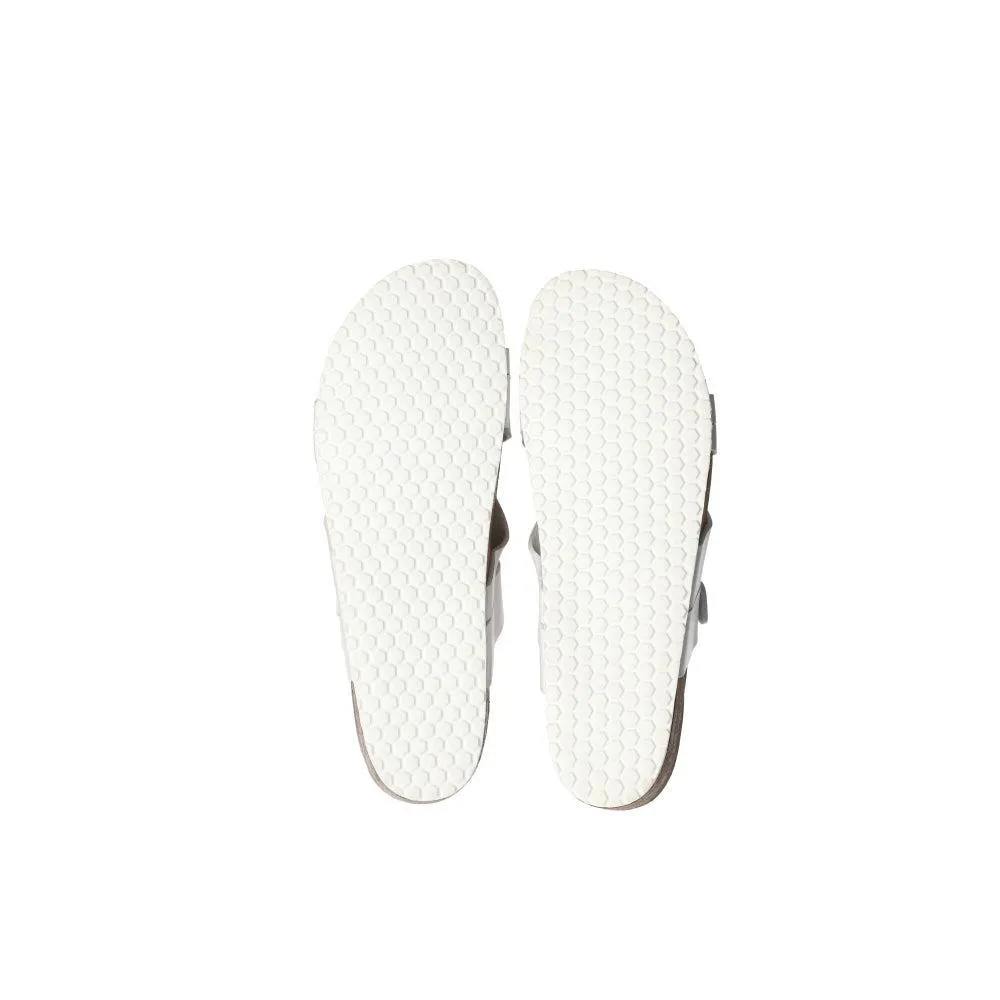 Bio Life Strap Sandals Sliders Leather White Colour For Women