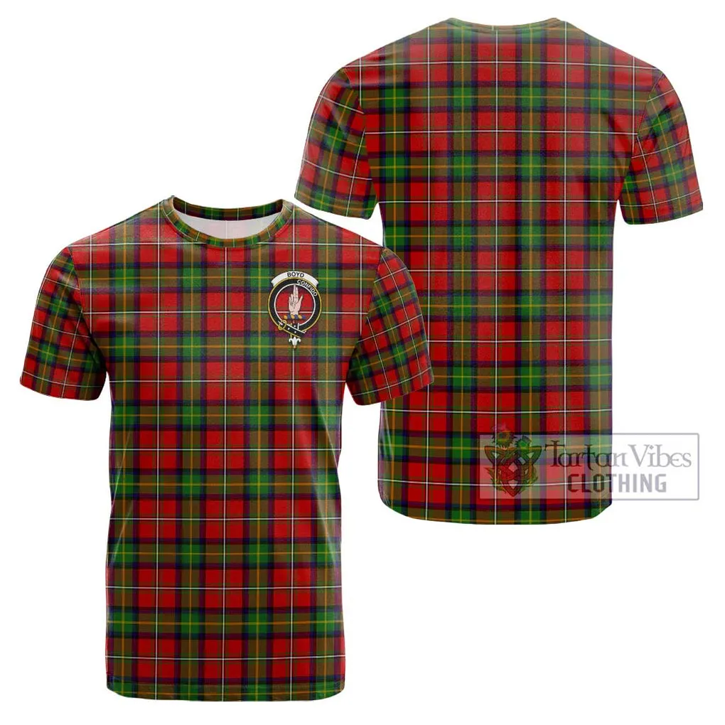 Boyd Tartan Cotton T-Shirt with Family Crest