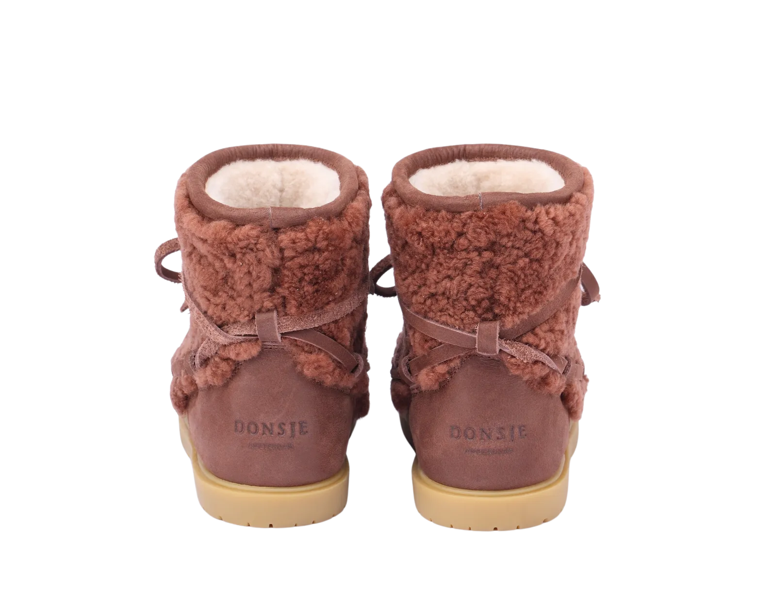 Cassia Boots | Brown Curly Sheep Wool