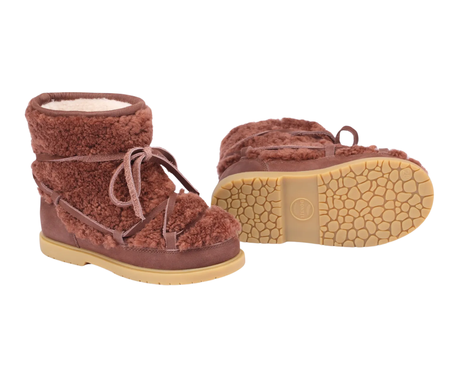 Cassia Boots | Brown Curly Sheep Wool