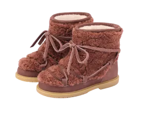 Cassia Boots | Brown Curly Sheep Wool