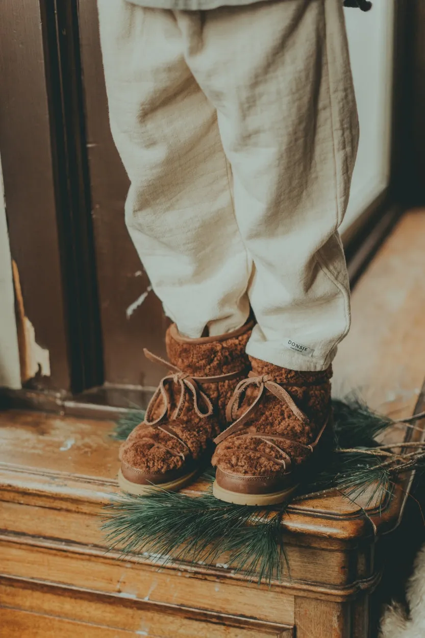 Cassia Boots | Brown Curly Sheep Wool