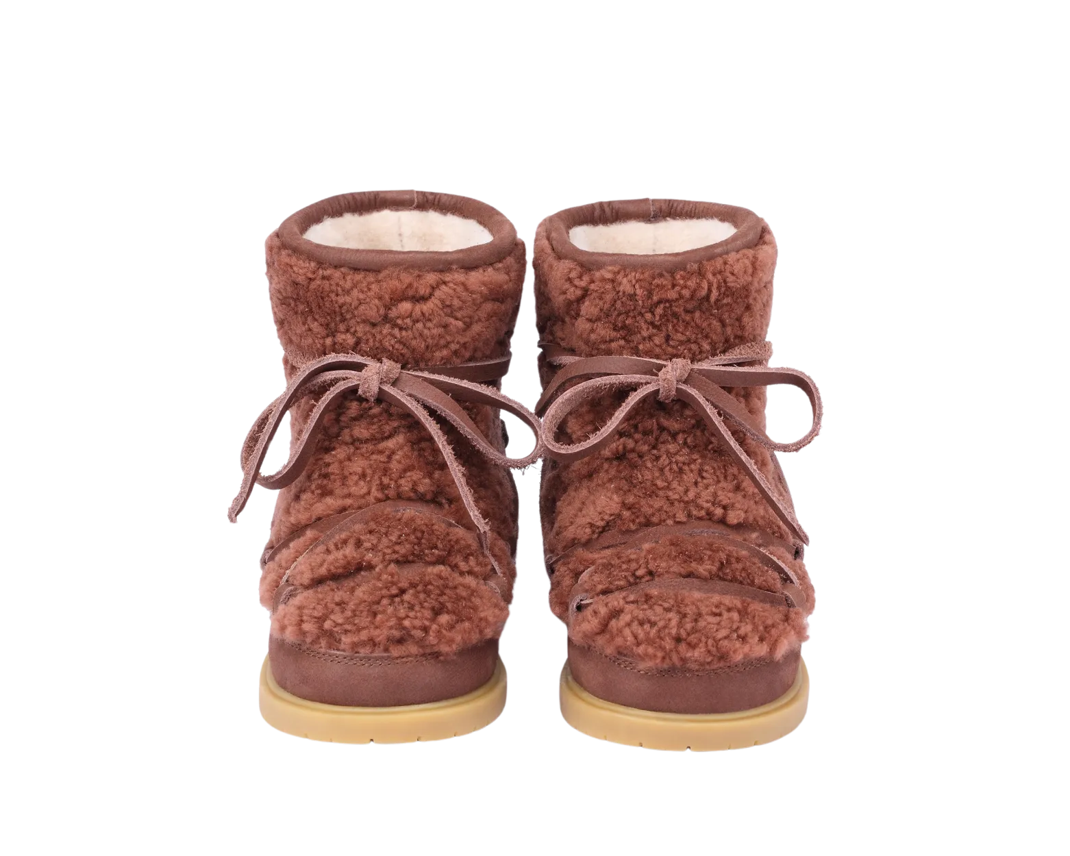 Cassia Boots | Brown Curly Sheep Wool