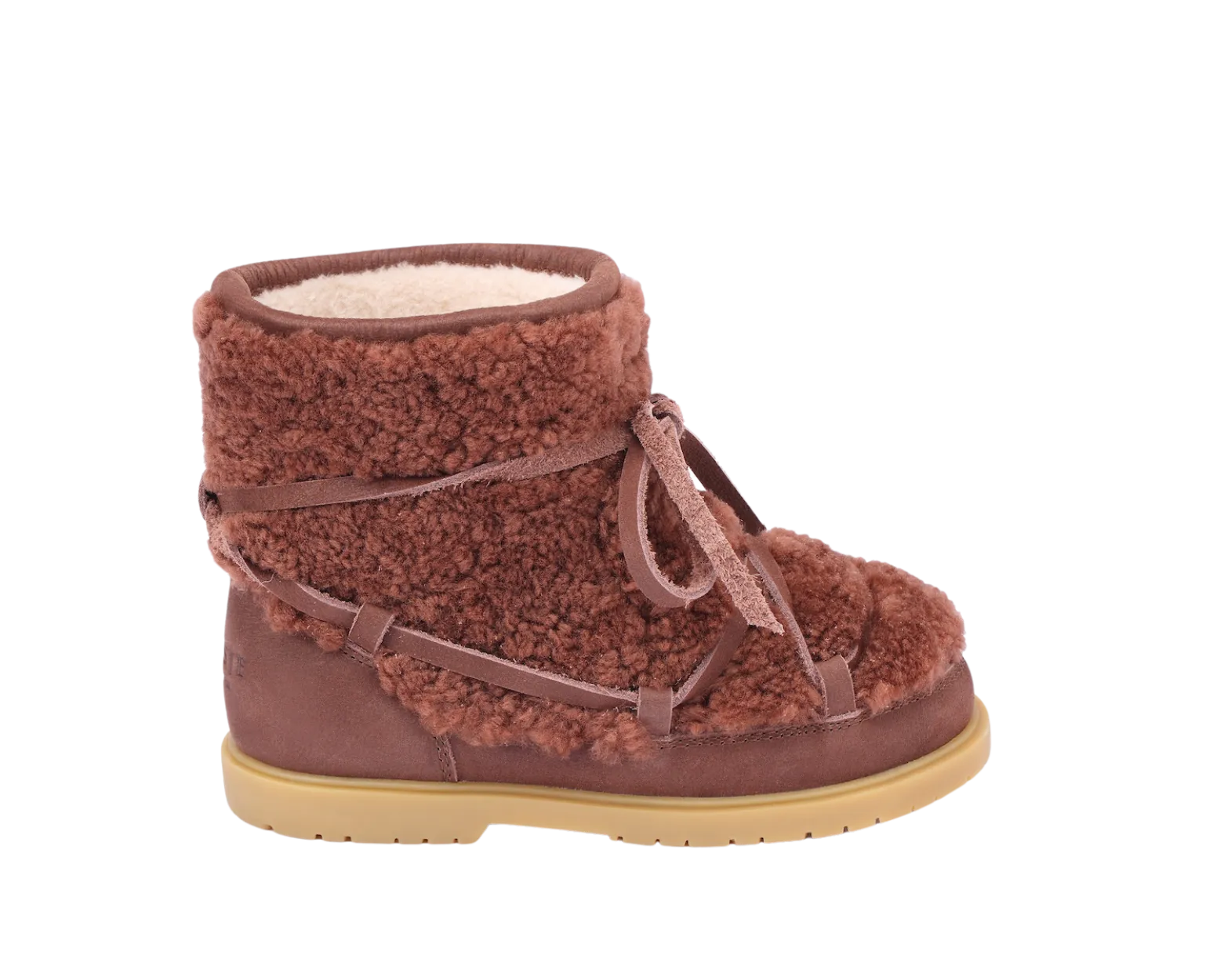 Cassia Boots | Brown Curly Sheep Wool