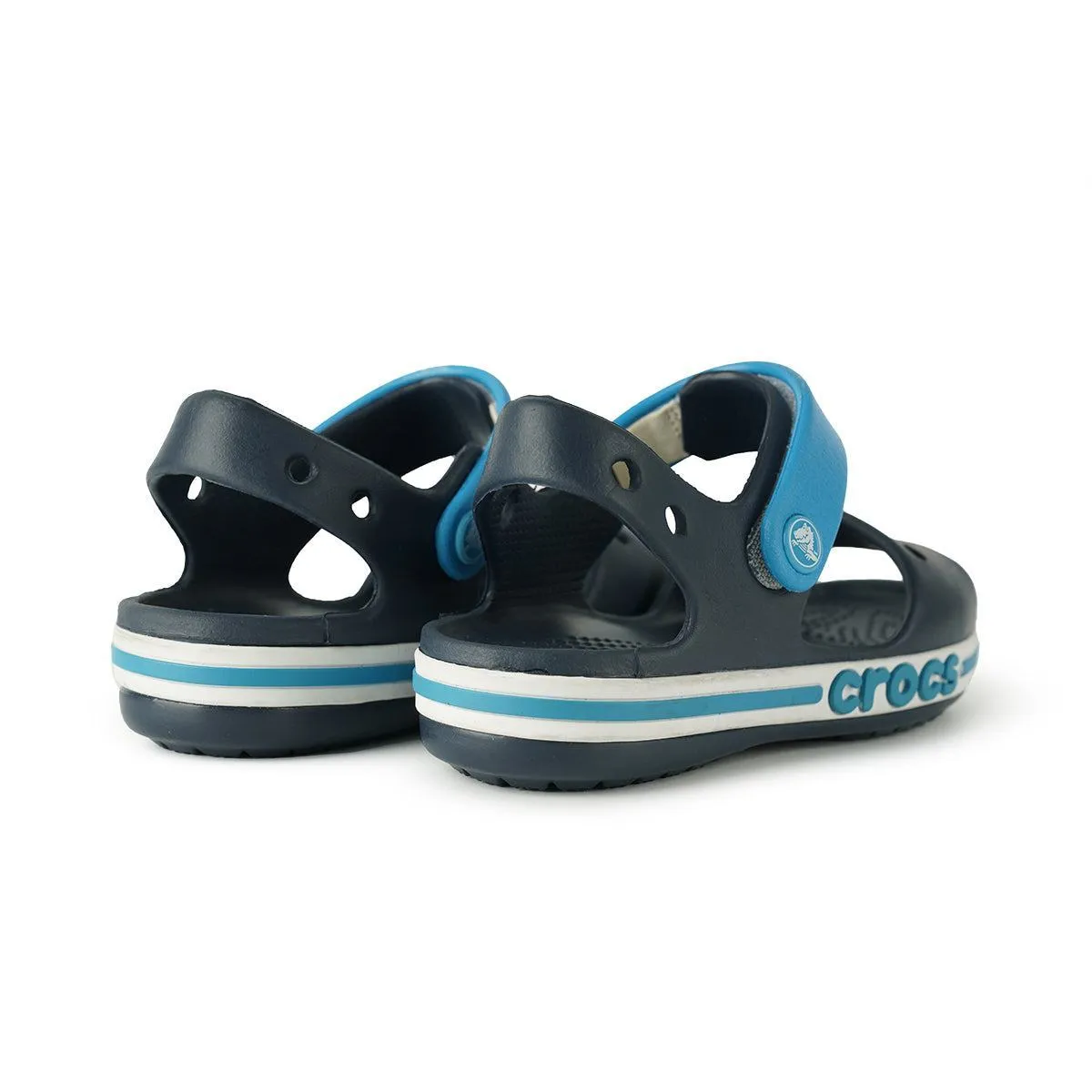 Crocs Bayaband Strap Flat Sandals Rubber Blue Colour For Kids