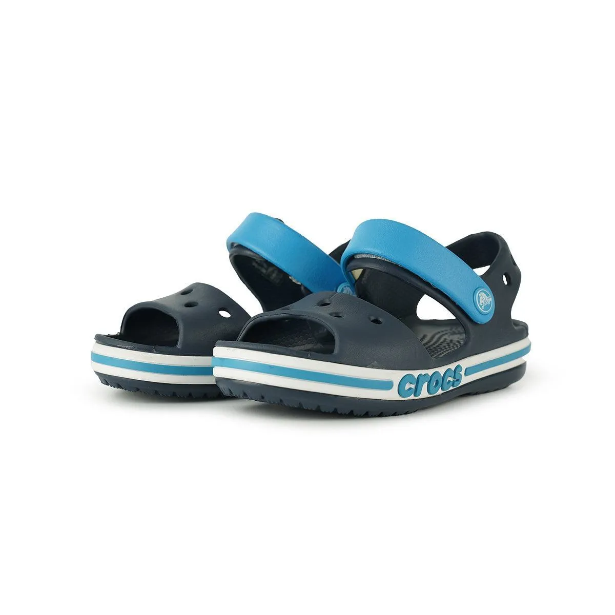 Crocs Bayaband Strap Flat Sandals Rubber Blue Colour For Kids