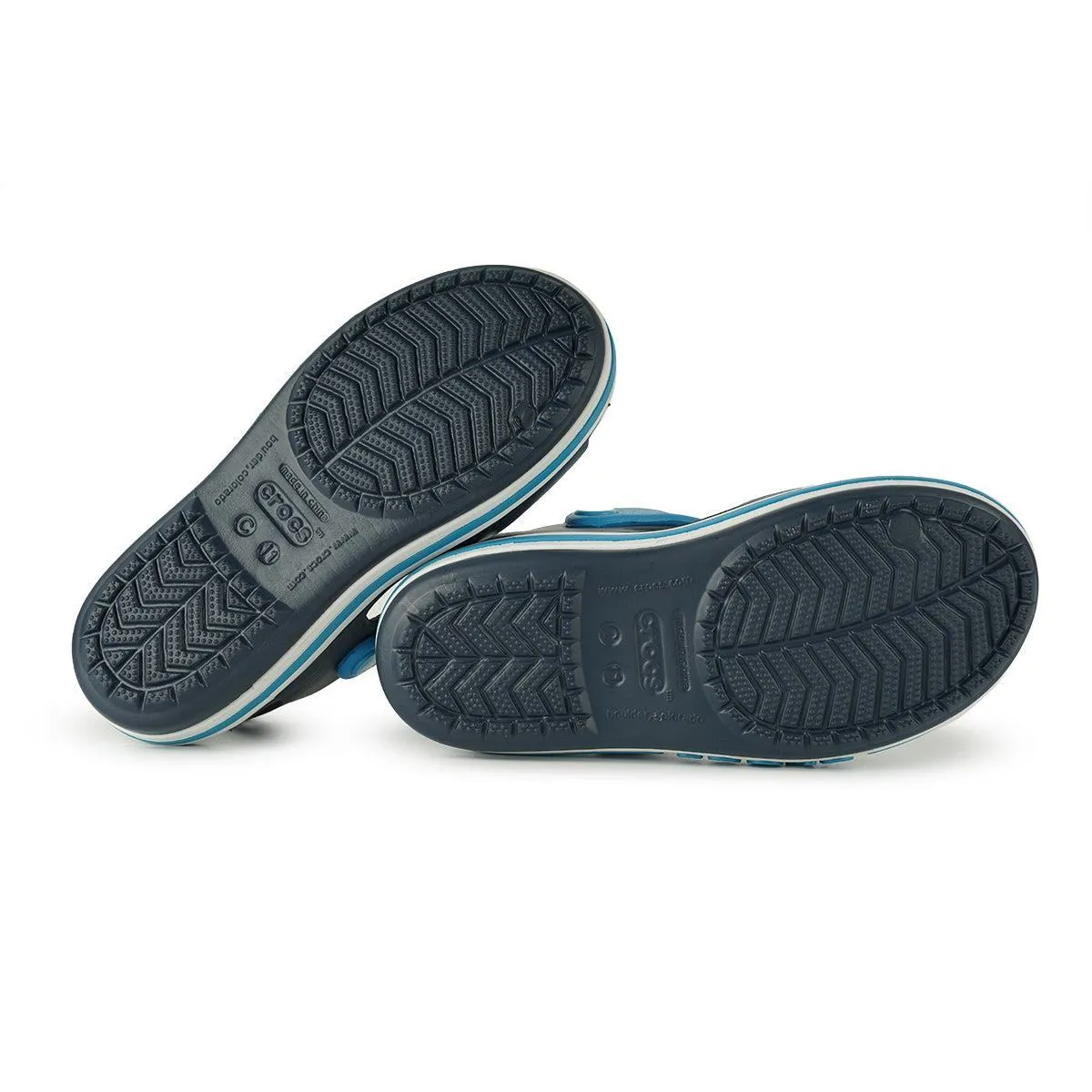 Crocs Bayaband Strap Flat Sandals Rubber Blue Colour For Kids