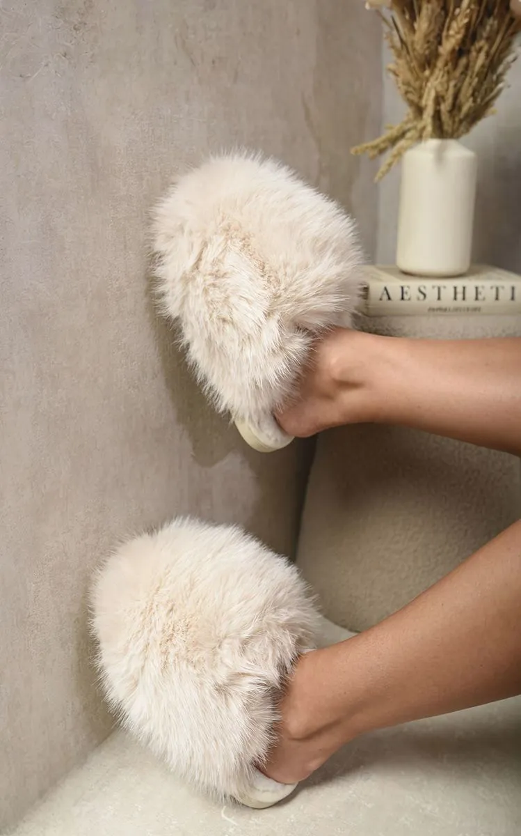 Fluffy Faux Fur Winter Sandals