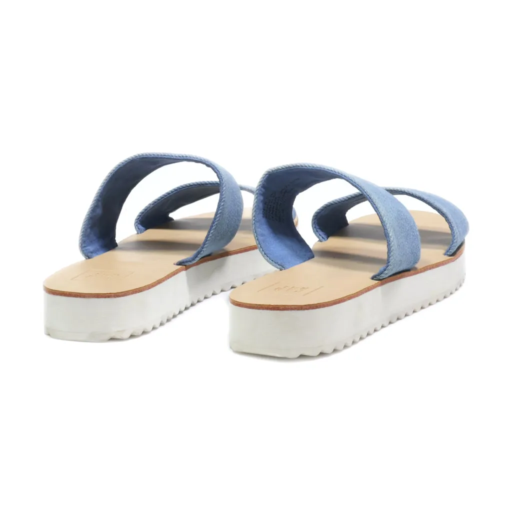 Gap Flat Sandals Canvas Blue Colour For Women