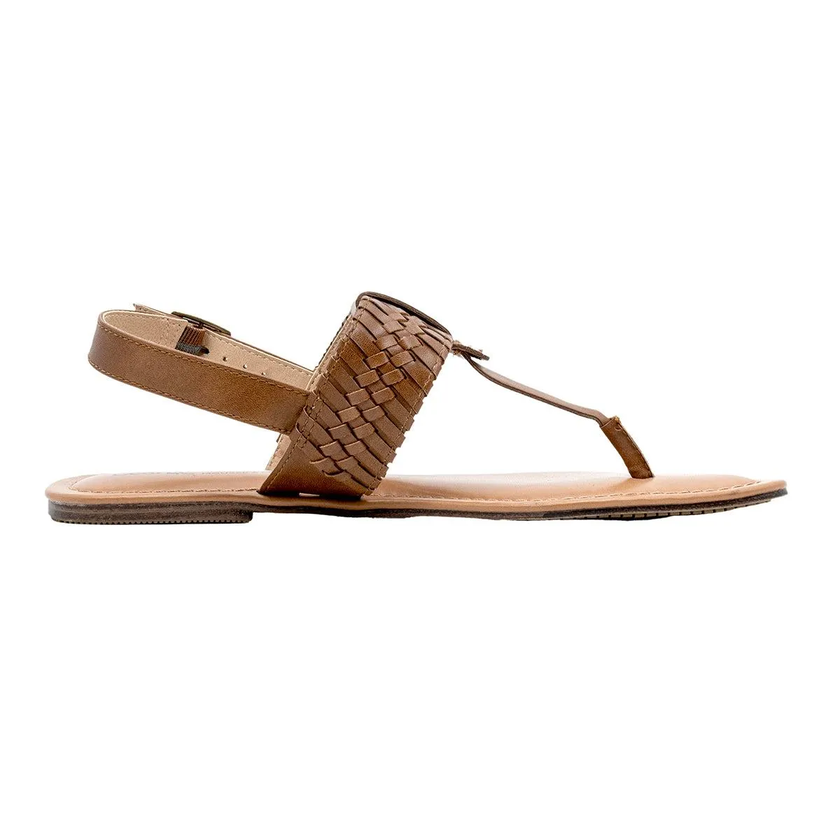 George Quake Flat Sandals Leather Brown Colour For Women