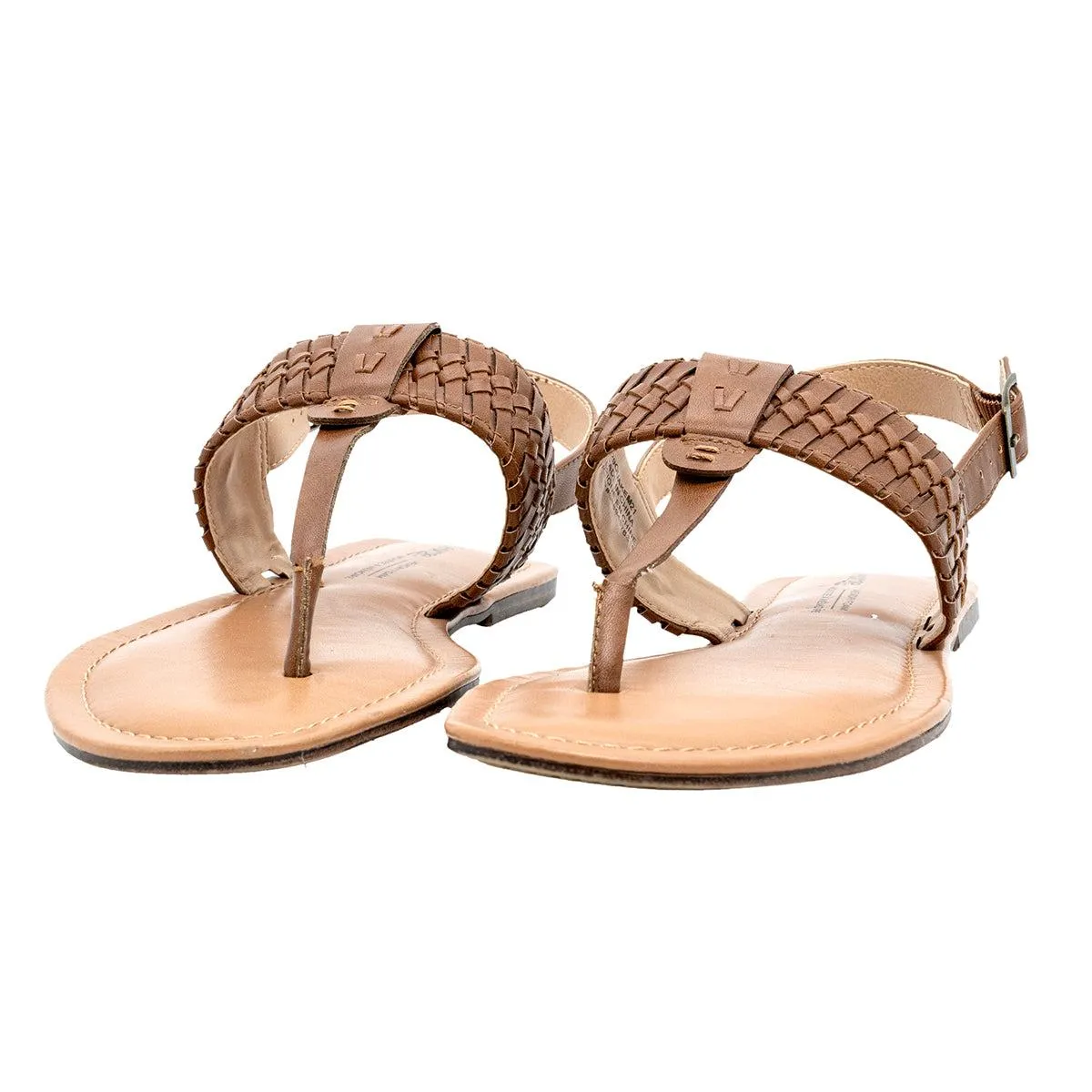 George Quake Flat Sandals Leather Brown Colour For Women