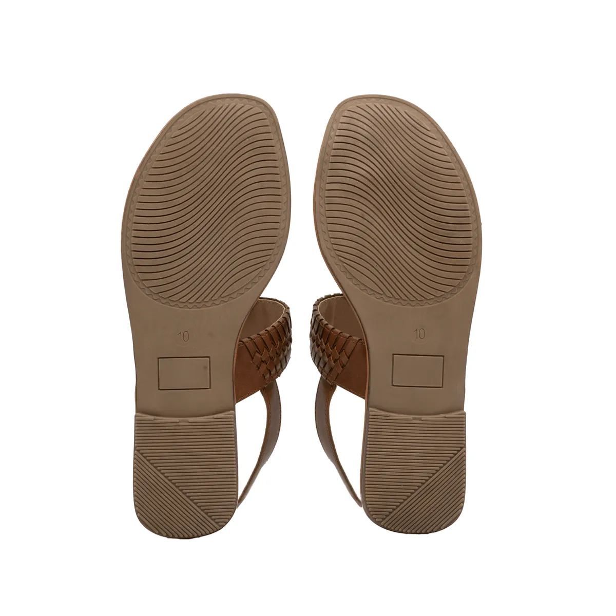 George Quake Flat Sandals Leather Brown Colour For Women