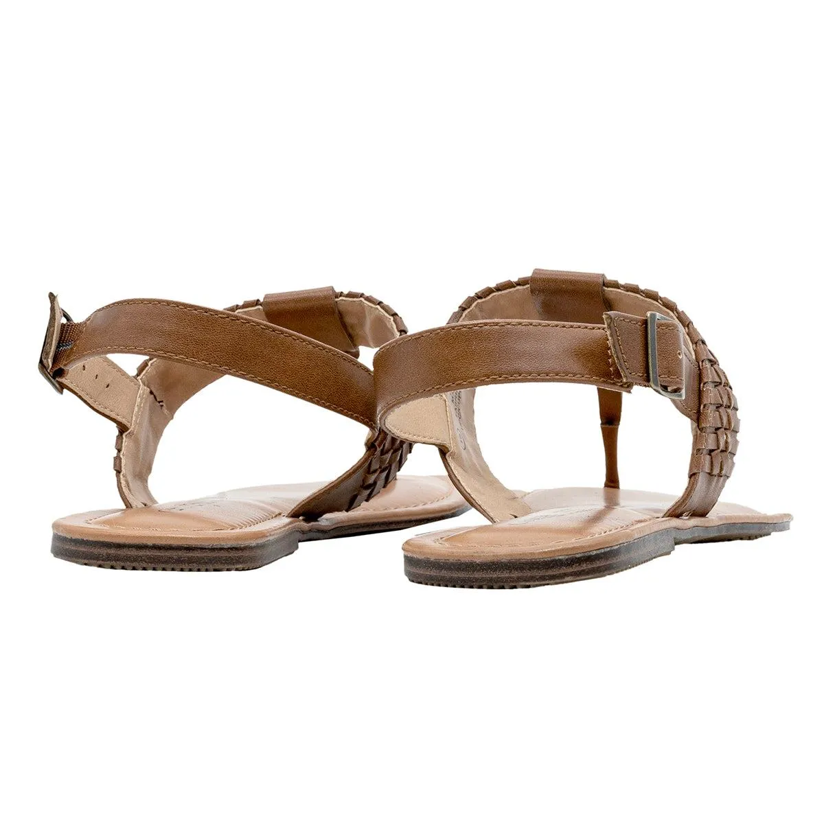 George Quake Flat Sandals Leather Brown Colour For Women