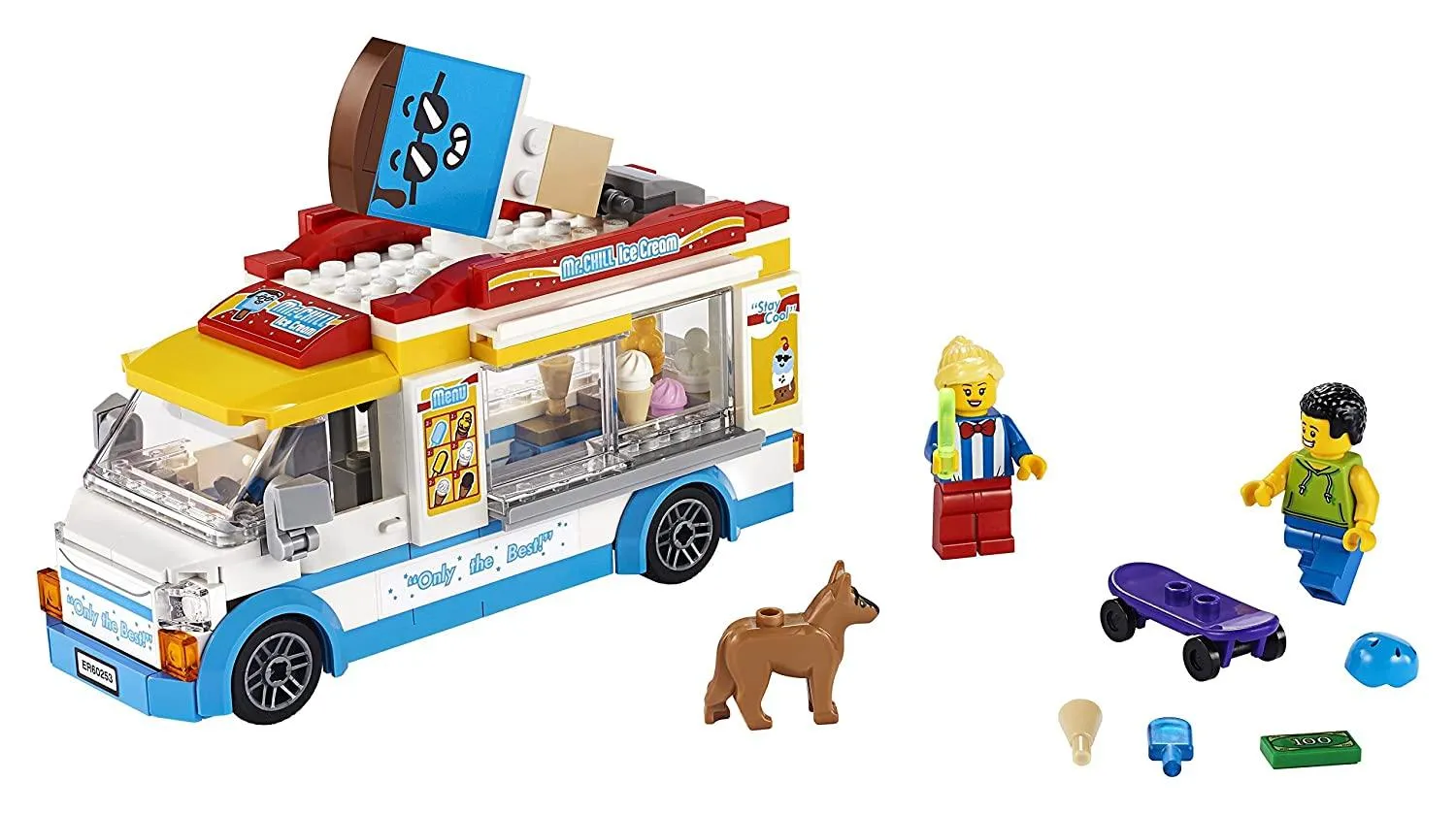 LEGO City Ice-Cream Truck Toy with Skater and Dog Figure Building Kit for Ages 5 