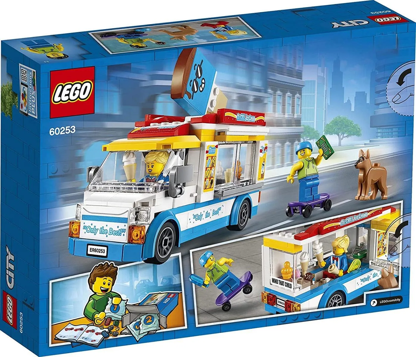 LEGO City Ice-Cream Truck Toy with Skater and Dog Figure Building Kit for Ages 5 