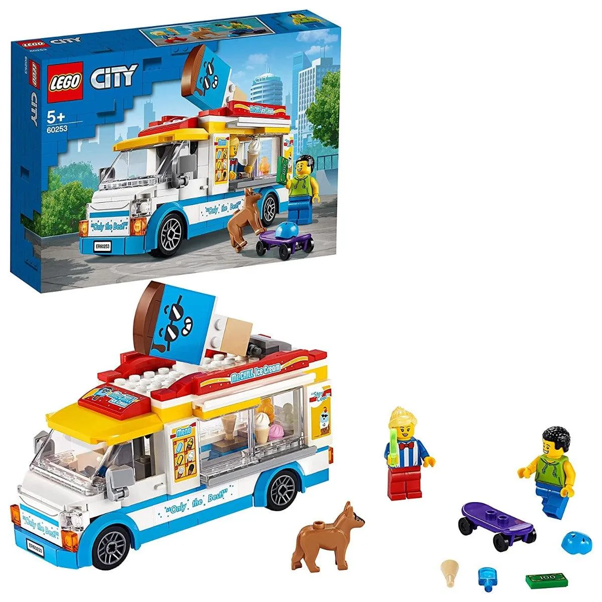 LEGO City Ice-Cream Truck Toy with Skater and Dog Figure Building Kit for Ages 5 