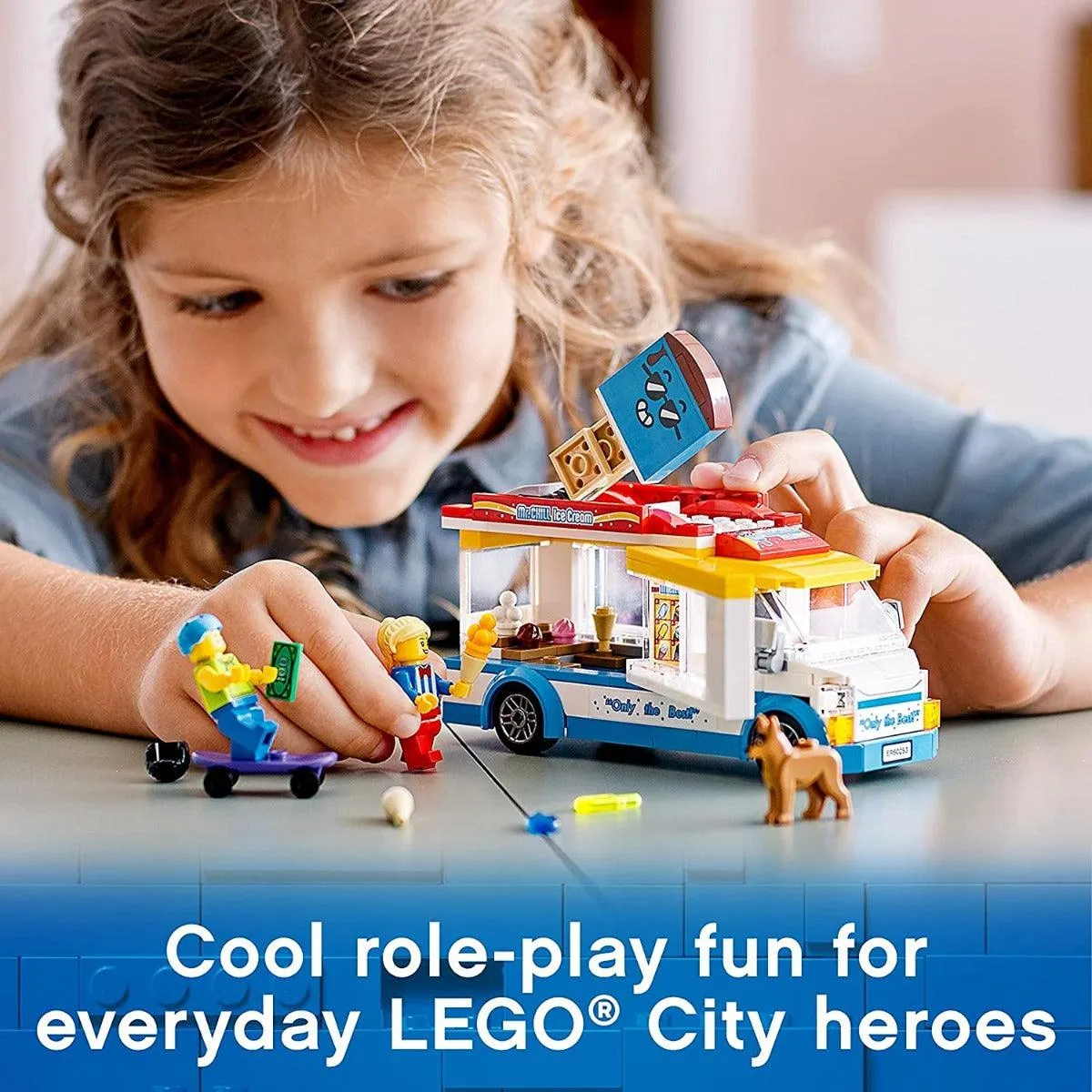 LEGO City Ice-Cream Truck Toy with Skater and Dog Figure Building Kit for Ages 5 