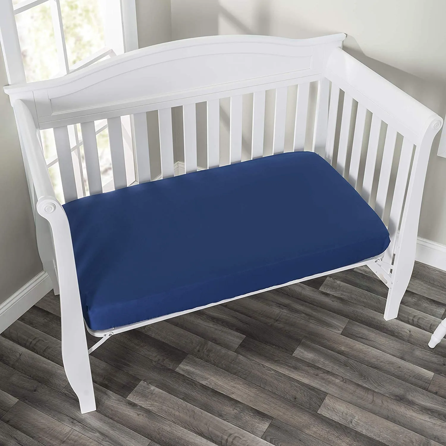 Navy/Gray 2-Pack Fitted Crib Sheets