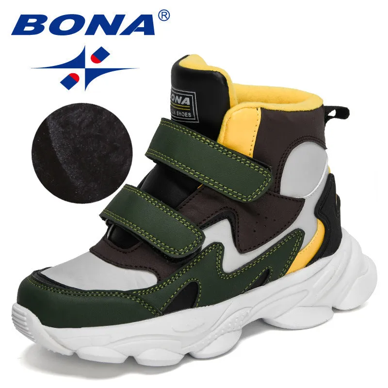 New Designers High Top Winter Hiking Shoes Children Warm Sports Shoes