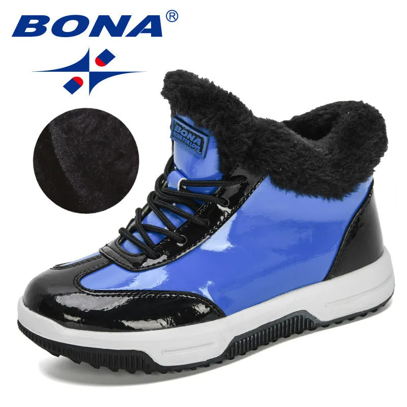 New Designers Plush High Top Children Winter Boots Outdoor Snow Boots