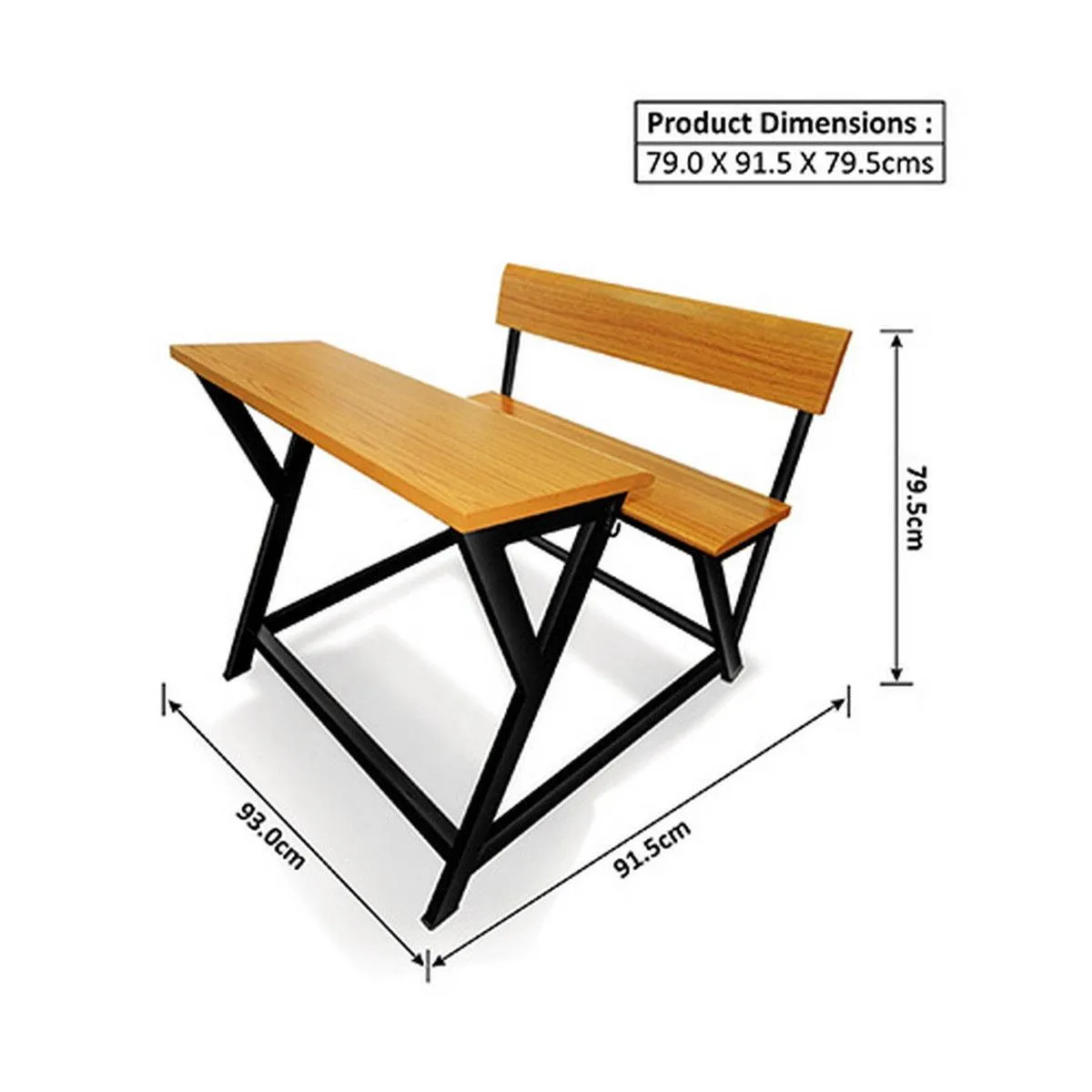 Ok Play Dual Desk, (Class IX - XII), Study Table, Chair & Table, Perfect For Home And School, Brown