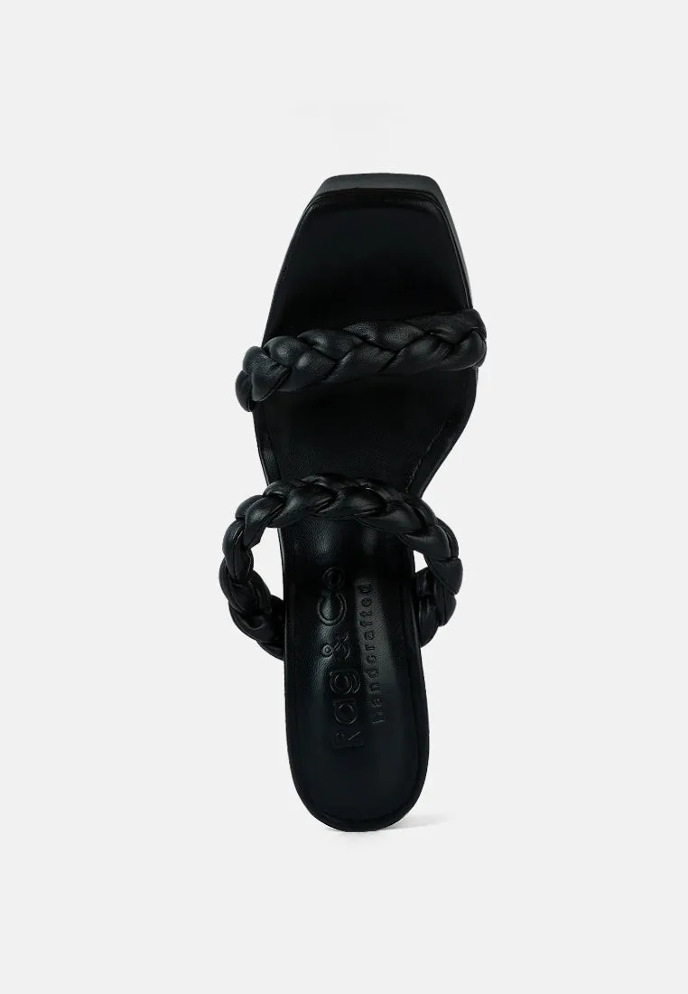 Pin-Up Braided High Heel Sandals