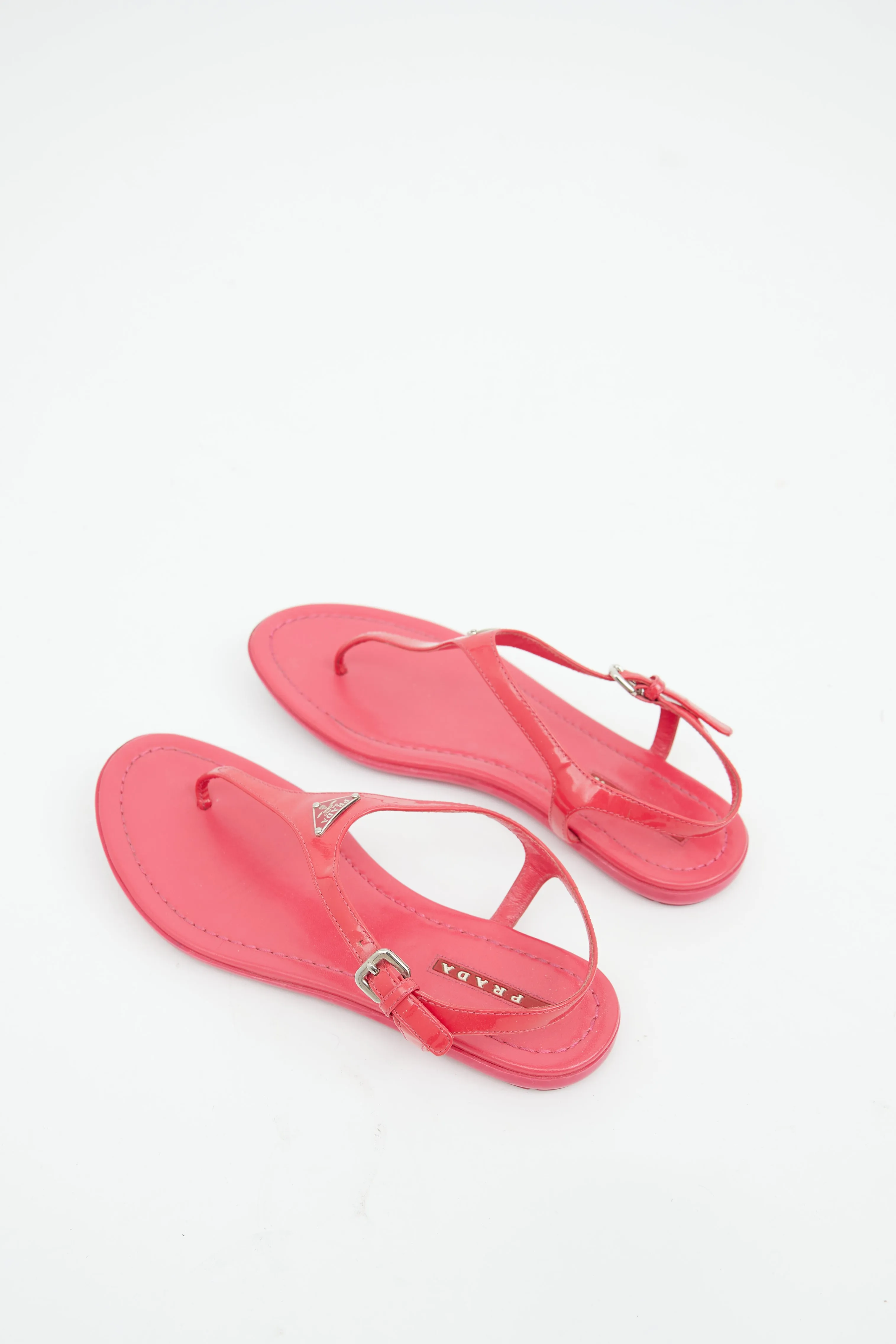 Pink Patent T Sandal