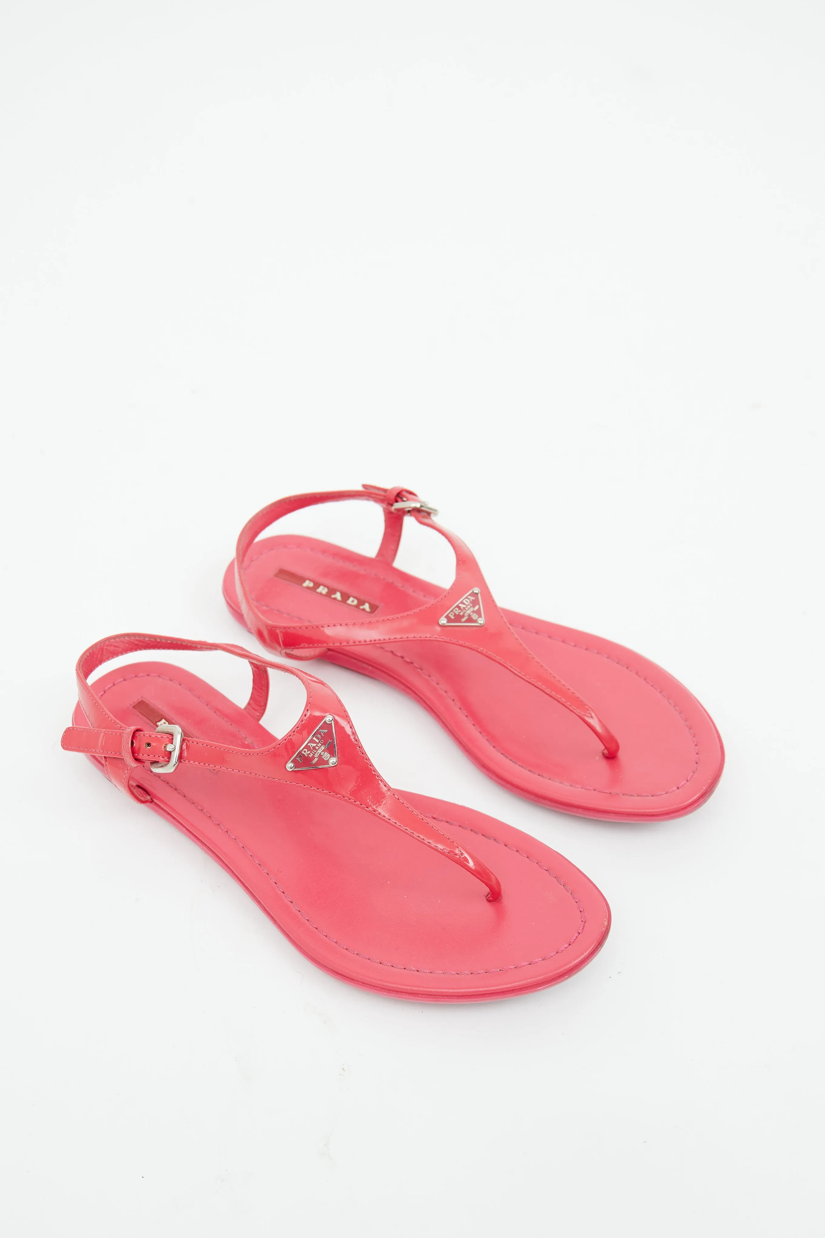 Pink Patent T Sandal