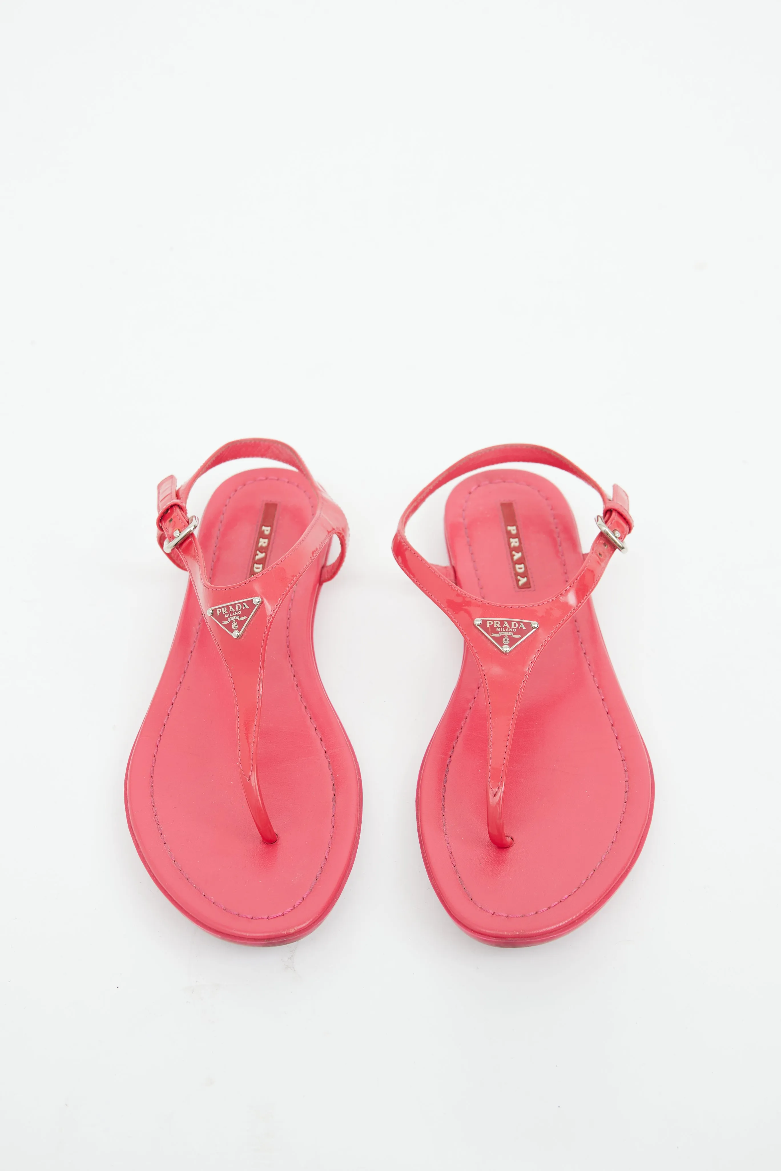 Pink Patent T Sandal